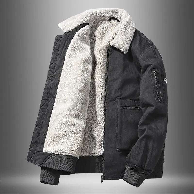 Men's Thickened Fleece Casual Jacket