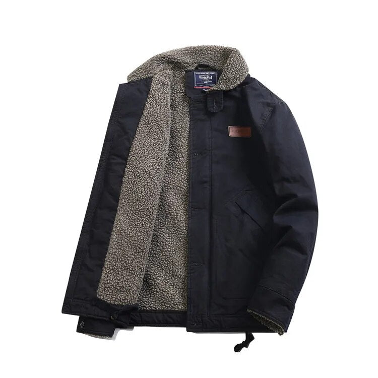 Men's Thickened Fleece Casual Jacket