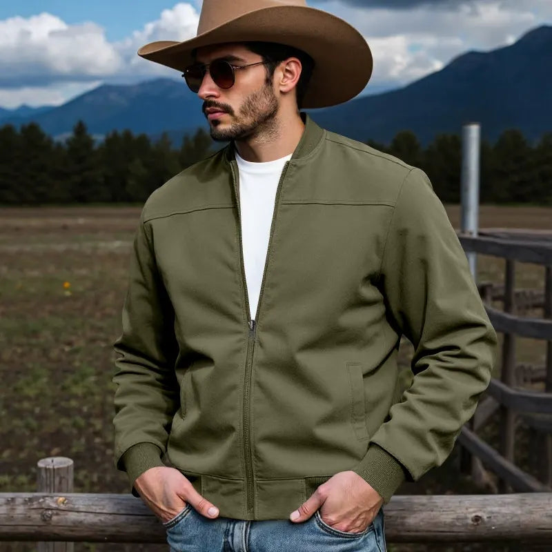 Vintage Suede Bomber Jacket