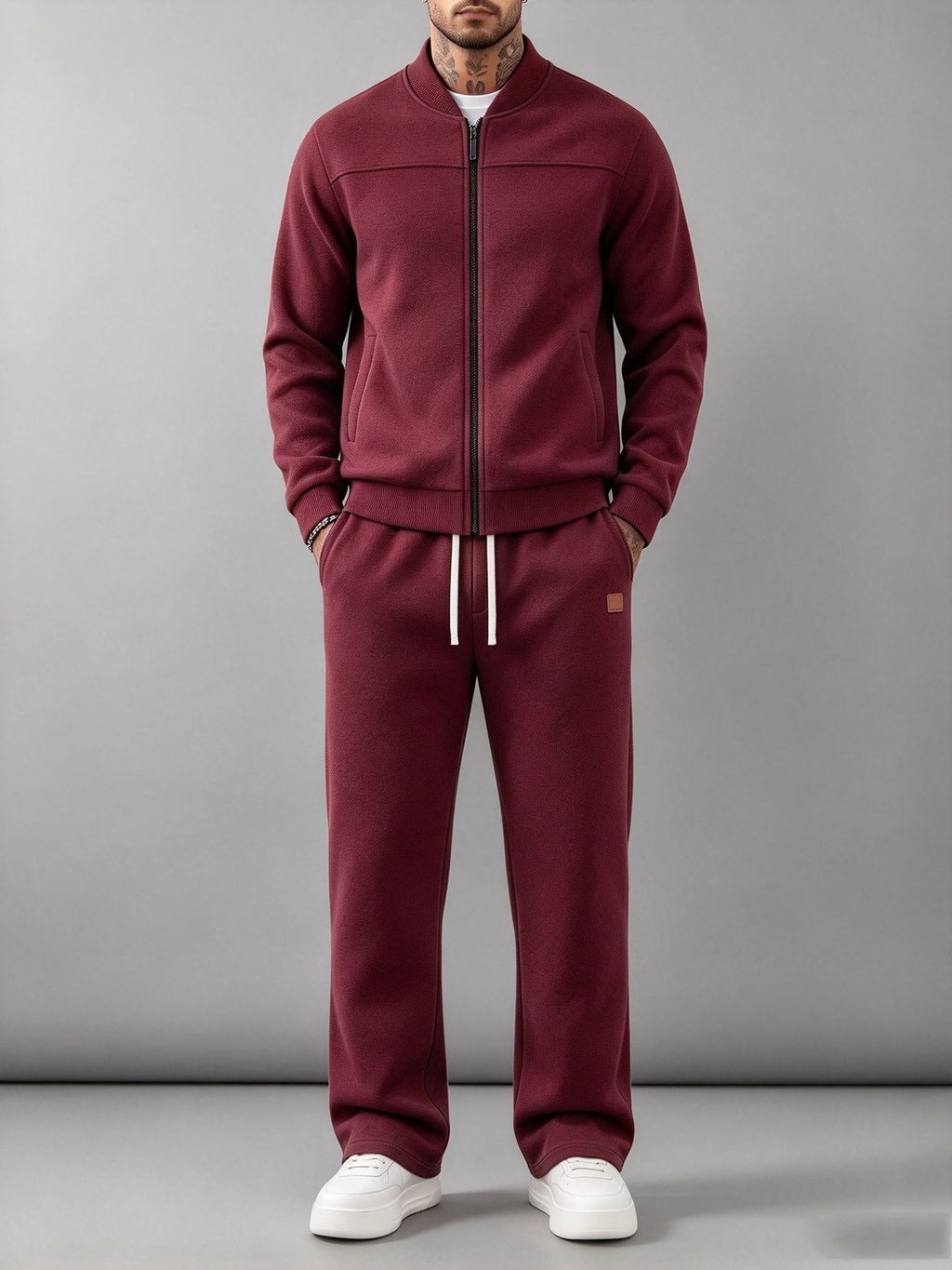 Men's Fleece Lined Thickened Casual Sports Tracksuit