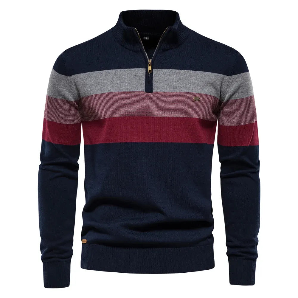 Men's Cotton Striped Pullover Sweater