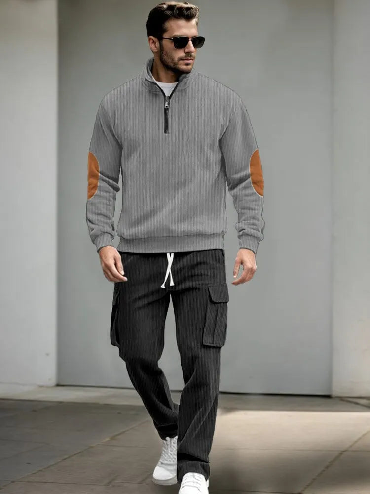 Casual Utility Corduroy Tracksuit Set