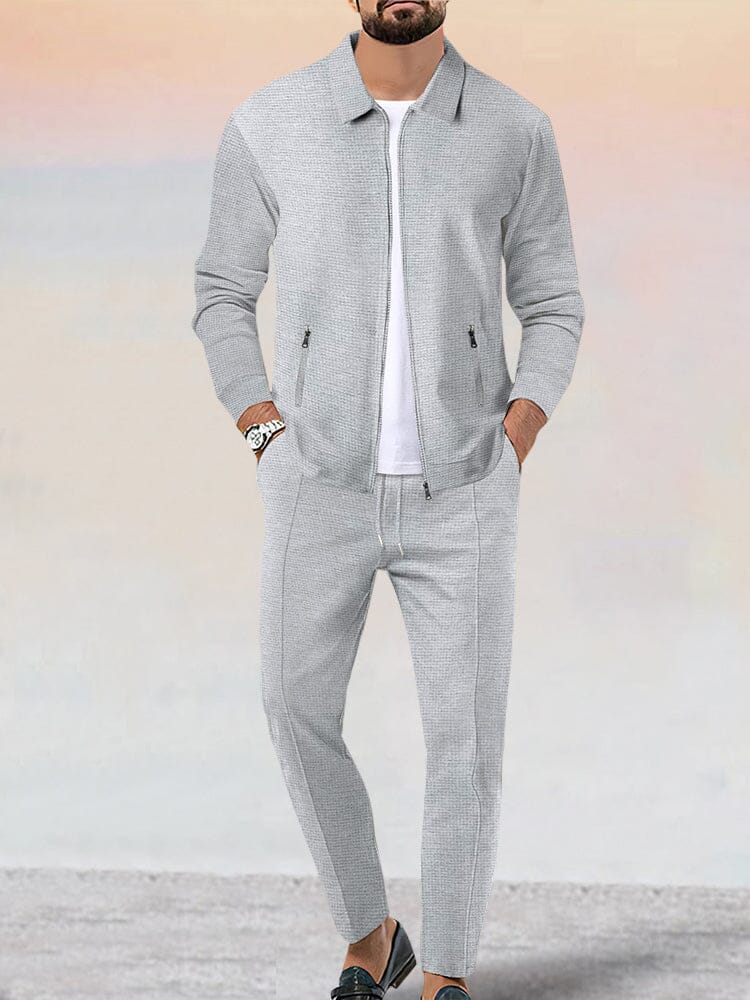 Athleisure Soft Waffle Jacket Set