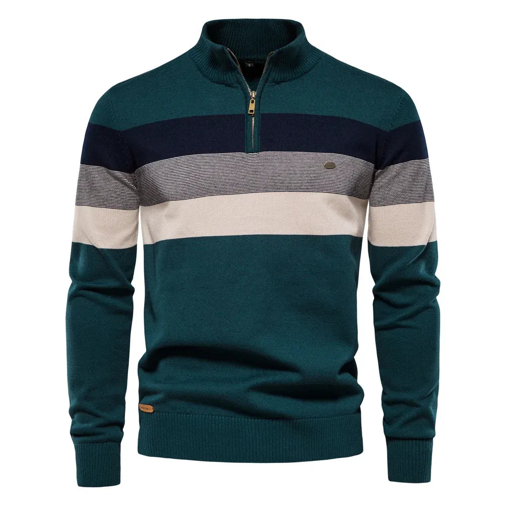 Men's Cotton Striped Pullover Sweater