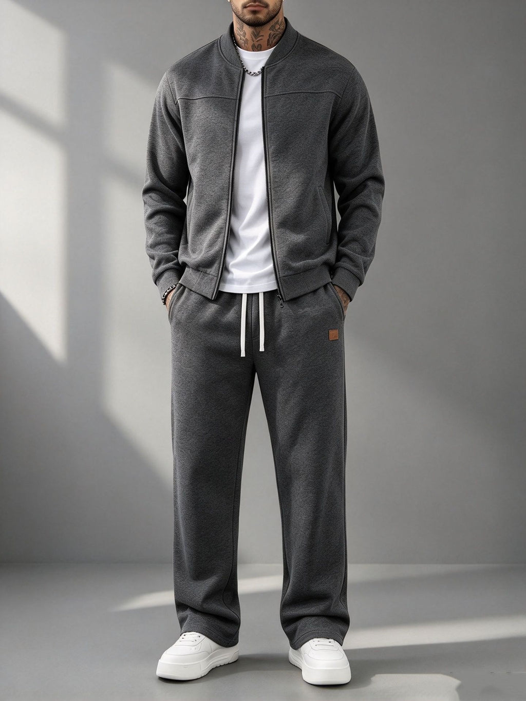 Men's Fleece Lined Thickened Casual Sports Tracksuit