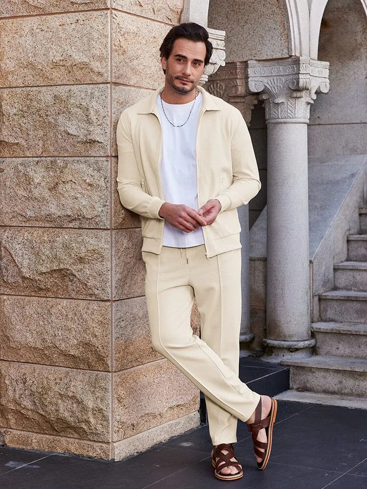 Athleisure Soft Waffle Jacket Set