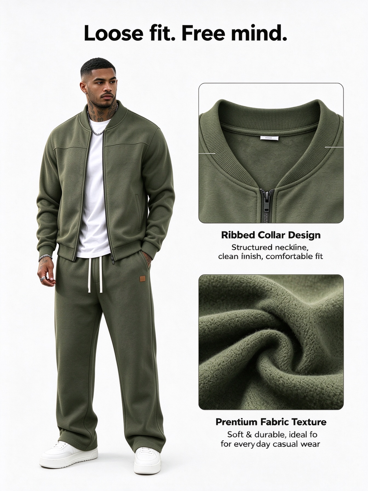 Men's Fleece Lined Thickened Casual Sports Tracksuit