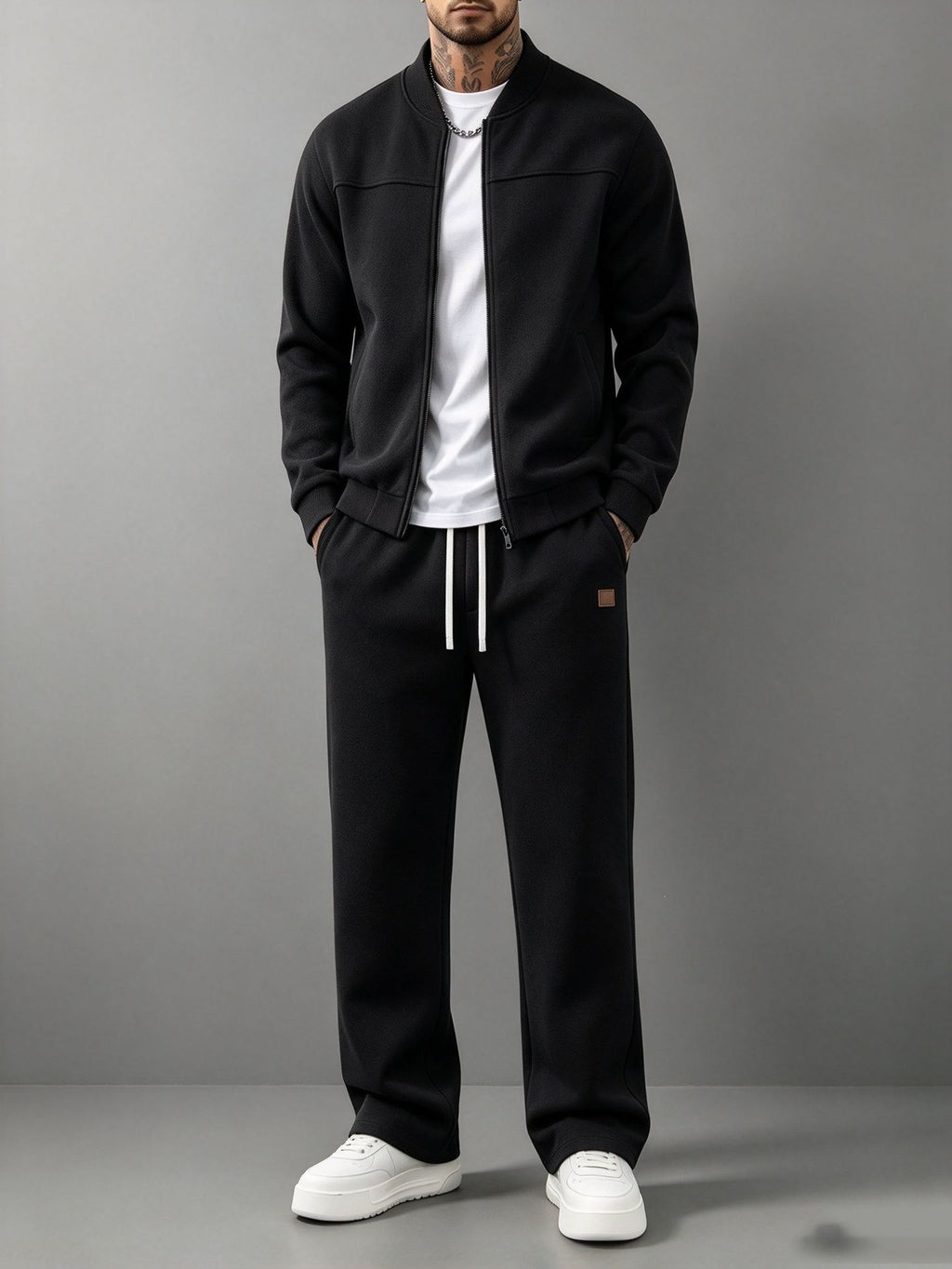 Men's Fleece Lined Thickened Casual Sports Tracksuit
