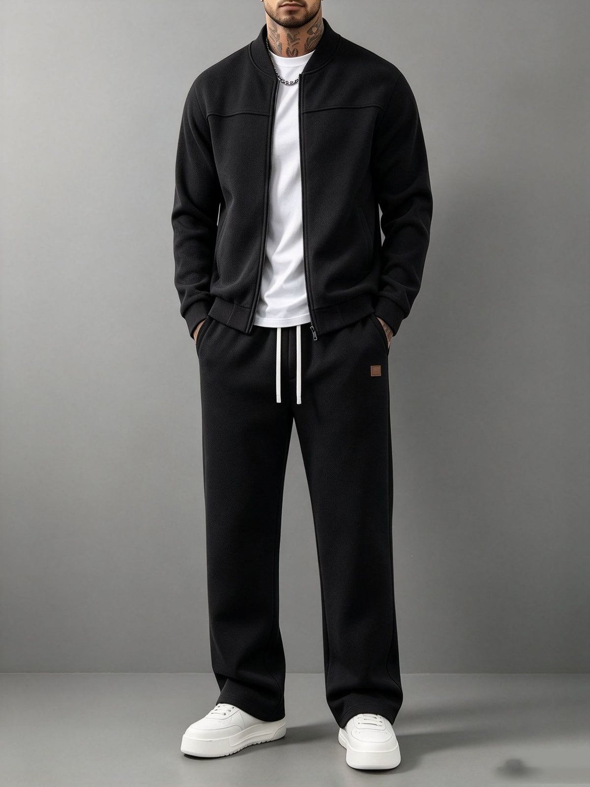 Men's Fleece Lined Thickened Casual Sports Tracksuit