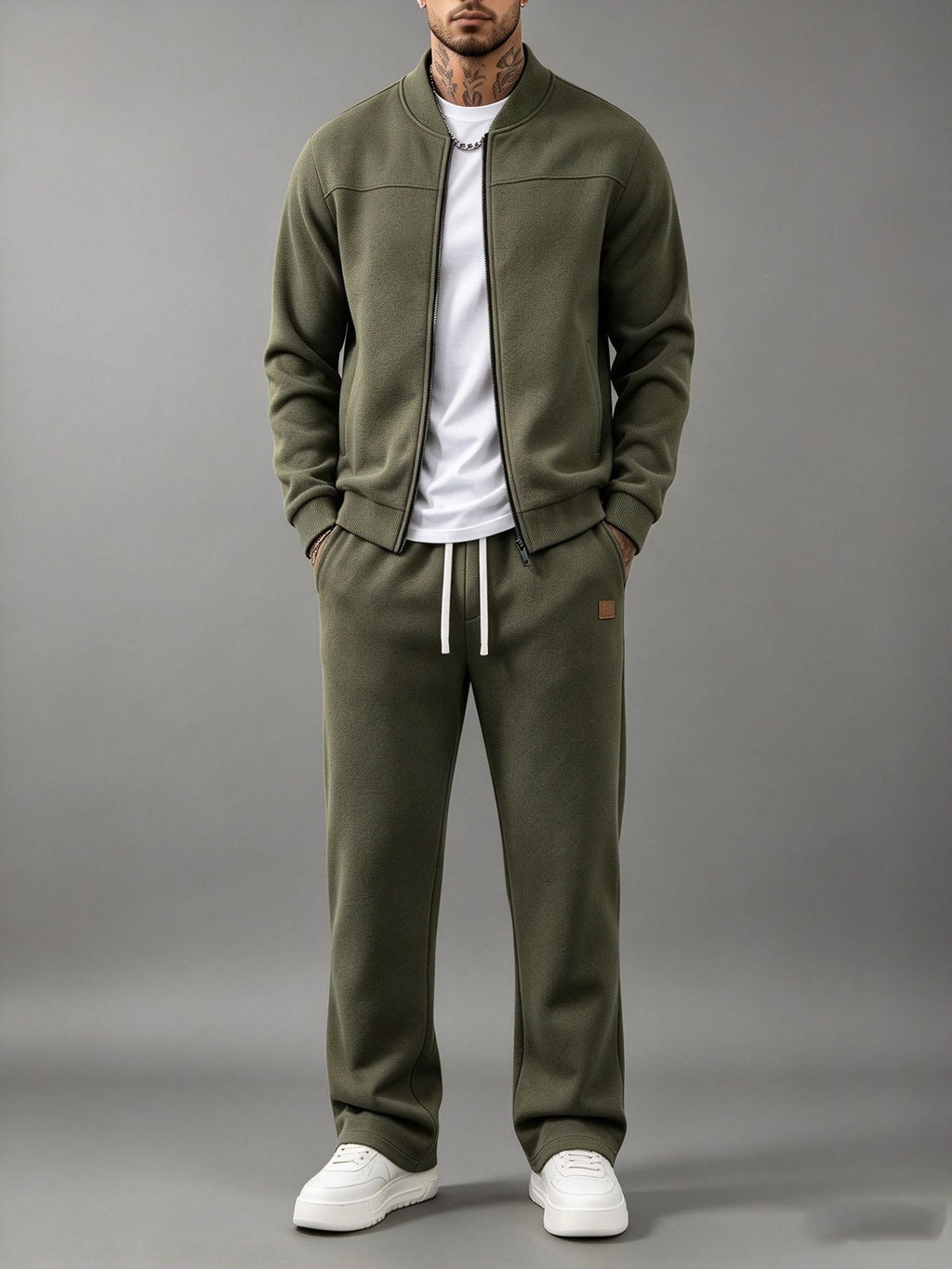 Men's Fleece Lined Thickened Casual Sports Tracksuit