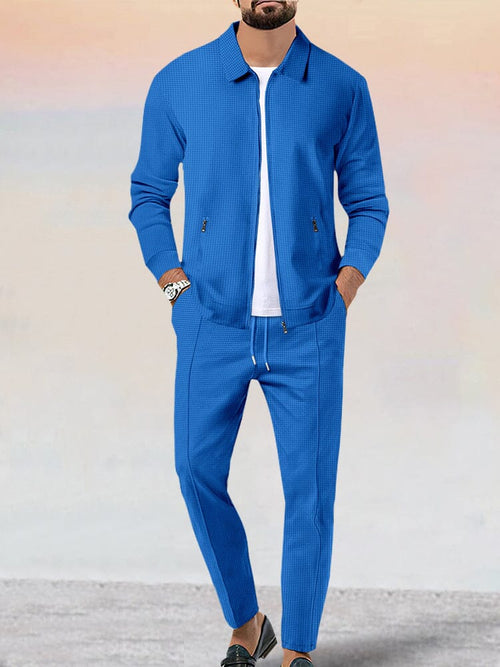 Athleisure Soft Waffle Jacket Set